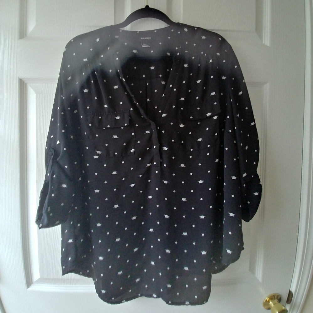 Torrid Cat Polka Dot Blouse